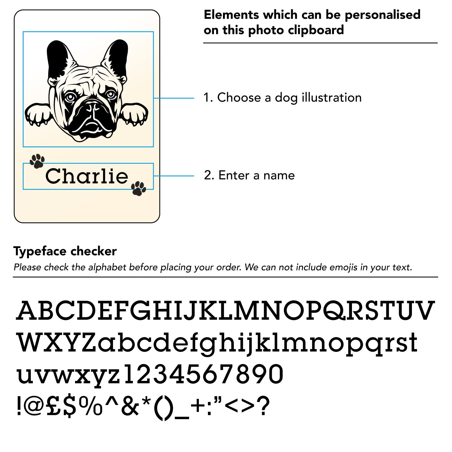 Personalised dog wooden photo frame. Custom made gift for dog owners