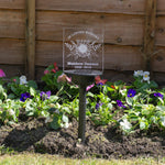 Condolence gift custom memorial sign. Solar powered multi coloured LED personalised name plaque