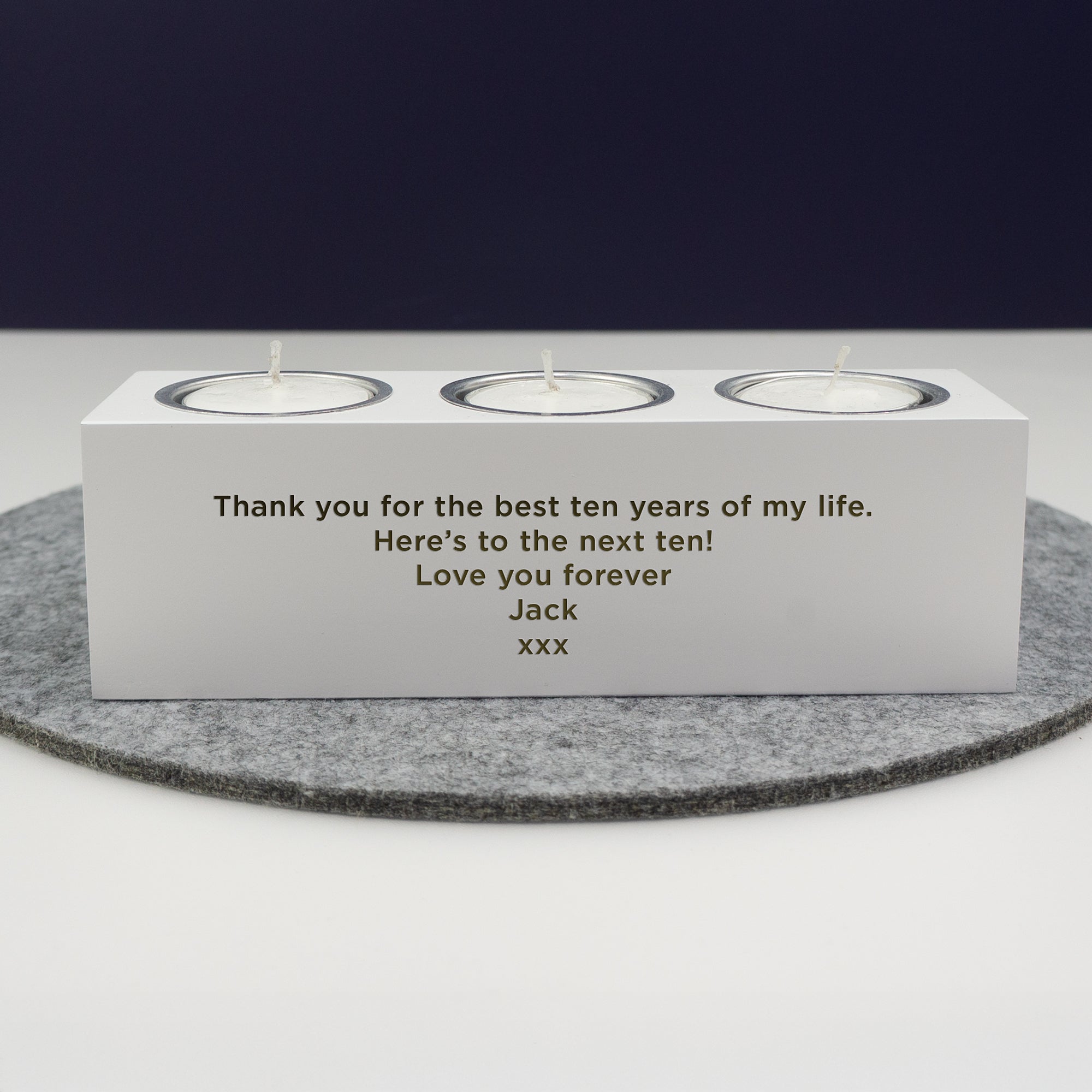 Personalised candle for couples
