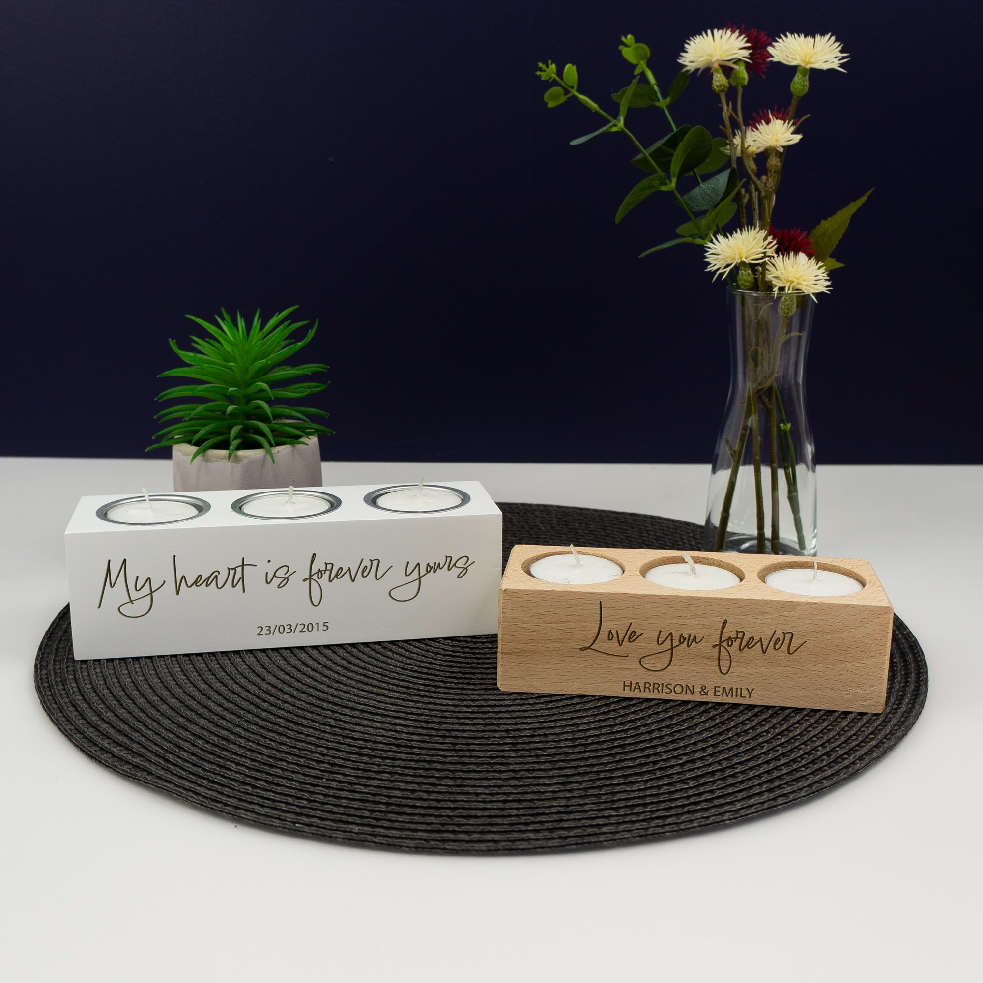 Personalised candle for couples