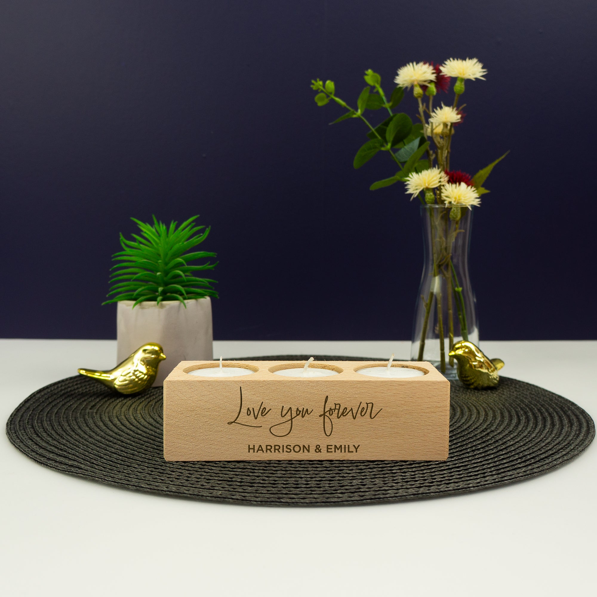 Personalised candle for couples