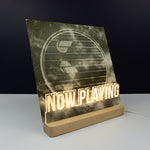 Personalised 'Now Playing' LED vinyl record sign.