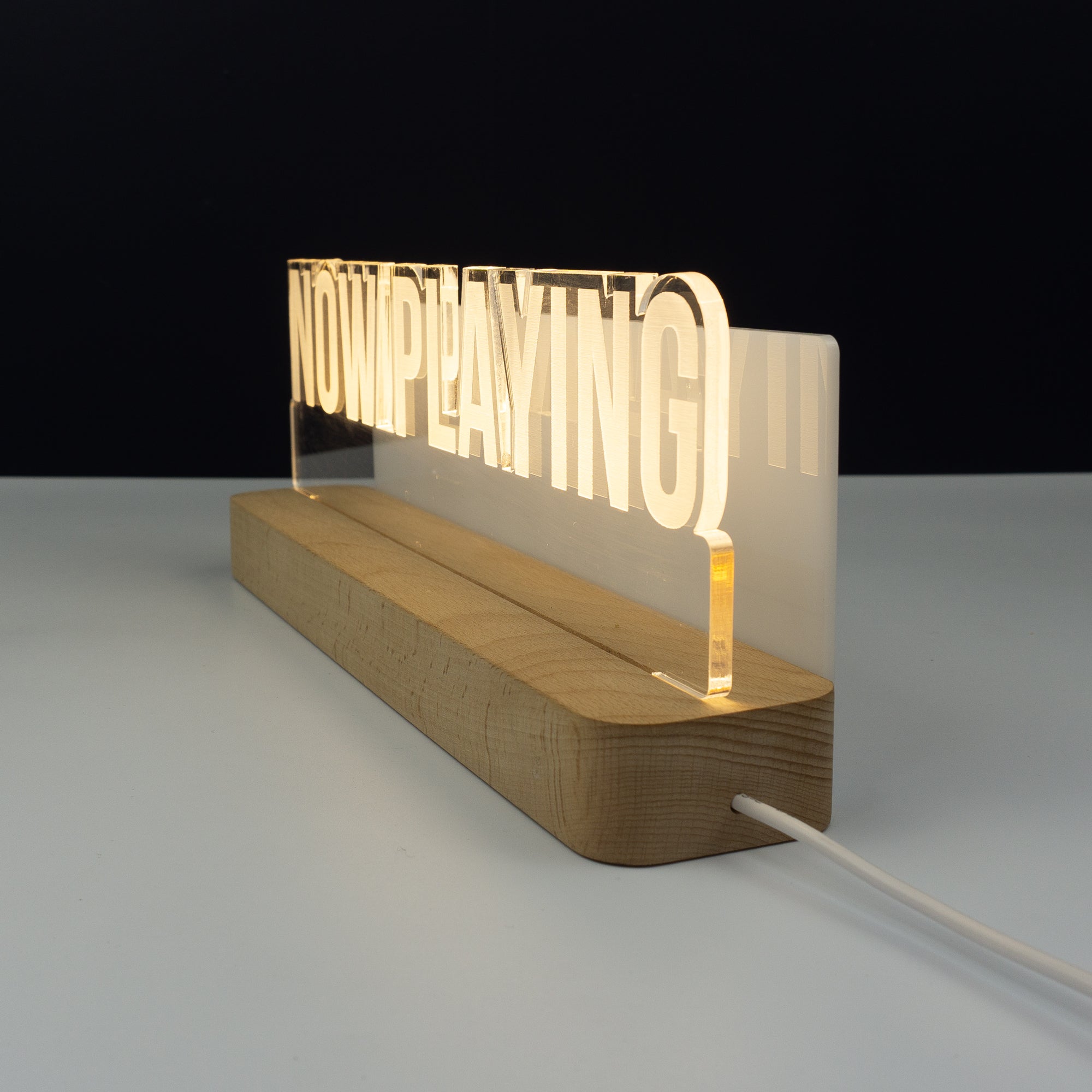 Personalised 'Now Playing' LED vinyl record sign.
