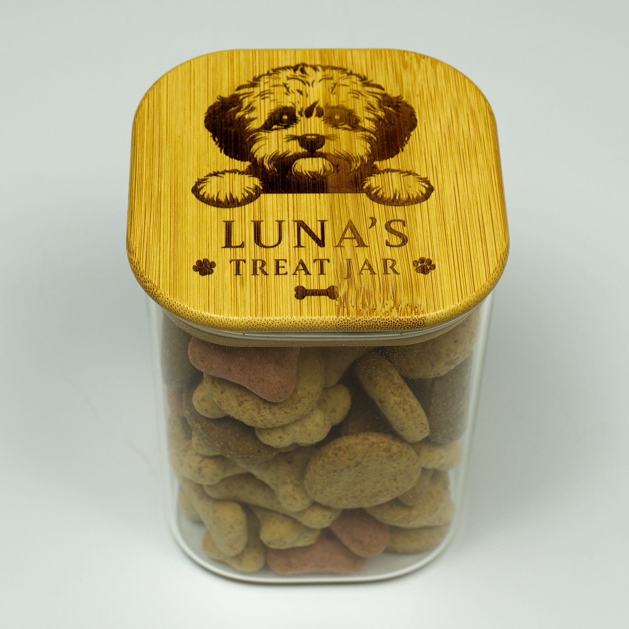 Personalised Maltipoo Dog Treat Jar | Maltese Cross biscuit storage