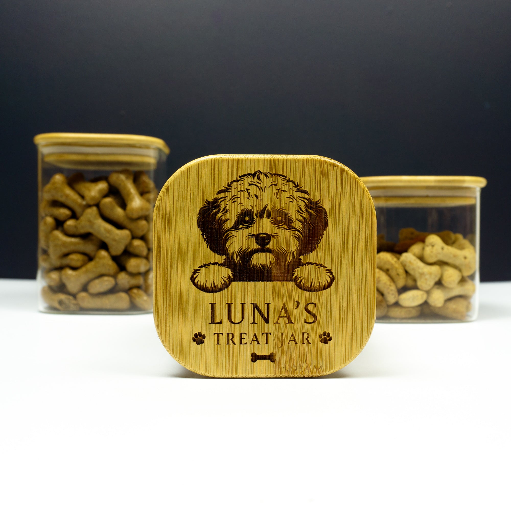 Personalised Maltipoo Dog Treat Jar | Maltese Cross biscuit storage