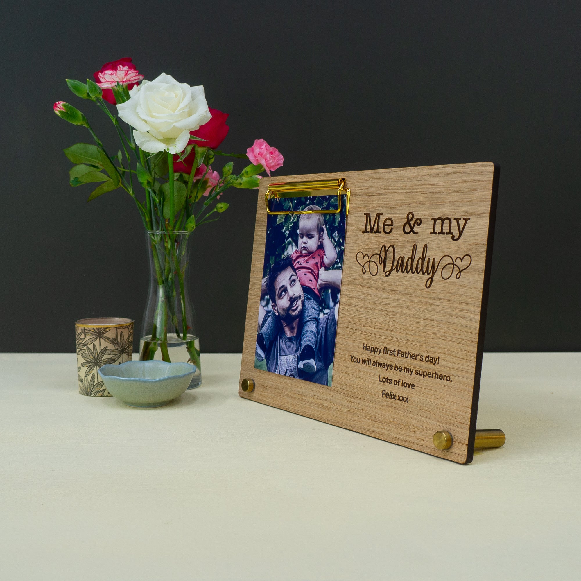 Father's day custom photo gift. Personalised photo frame for dads gramps grandads