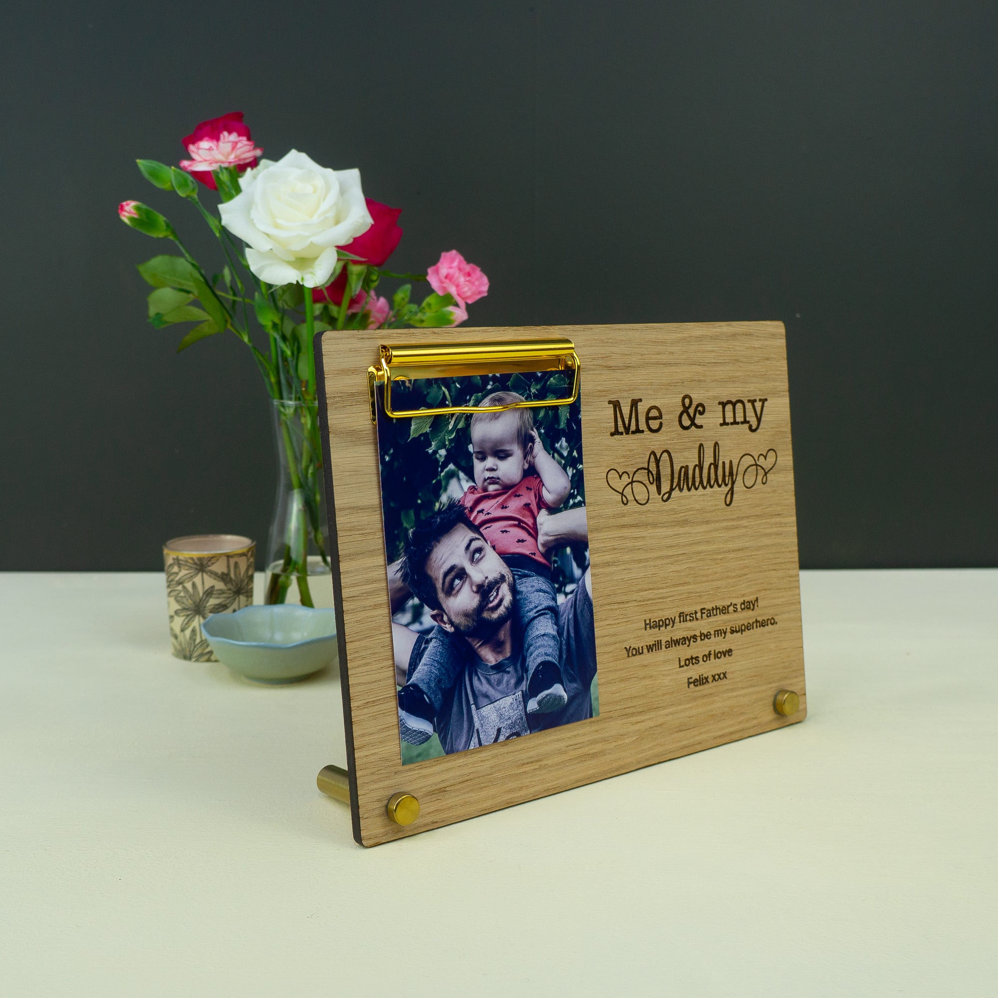 Father's day custom photo gift. Personalised photo frame for dads gramps grandads
