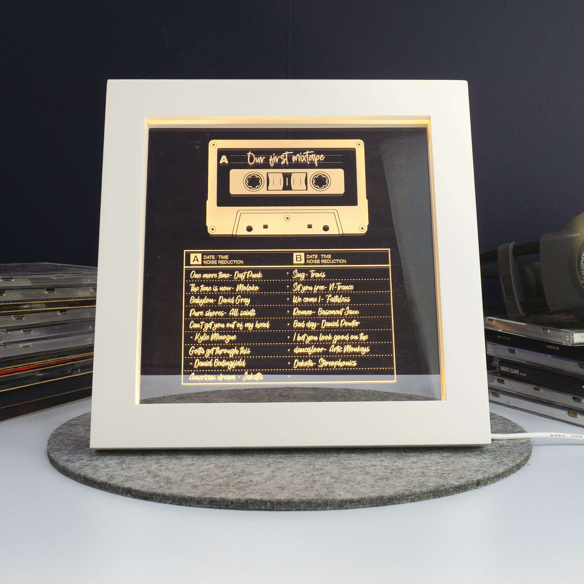 Personalised mixtape light up LED artwork