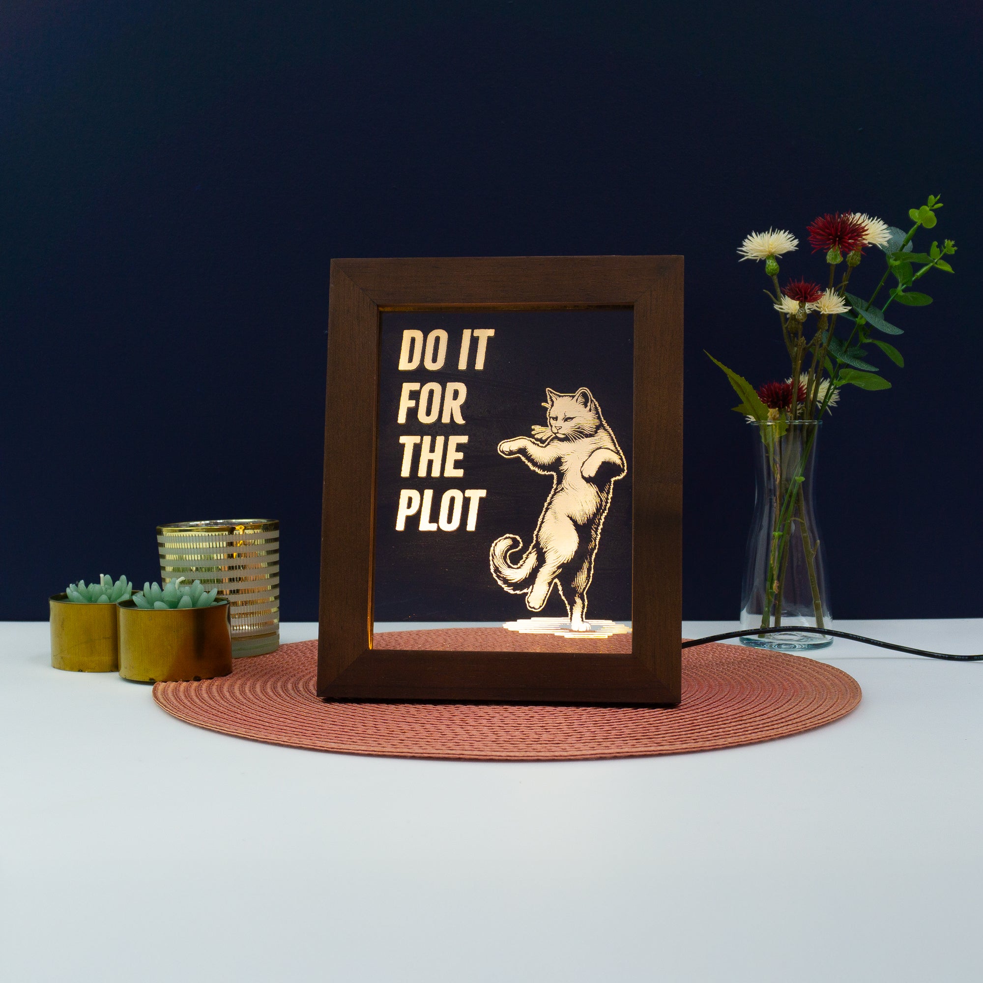 Decorative home funny pop art Do it for the plot. Light up LED framed sign