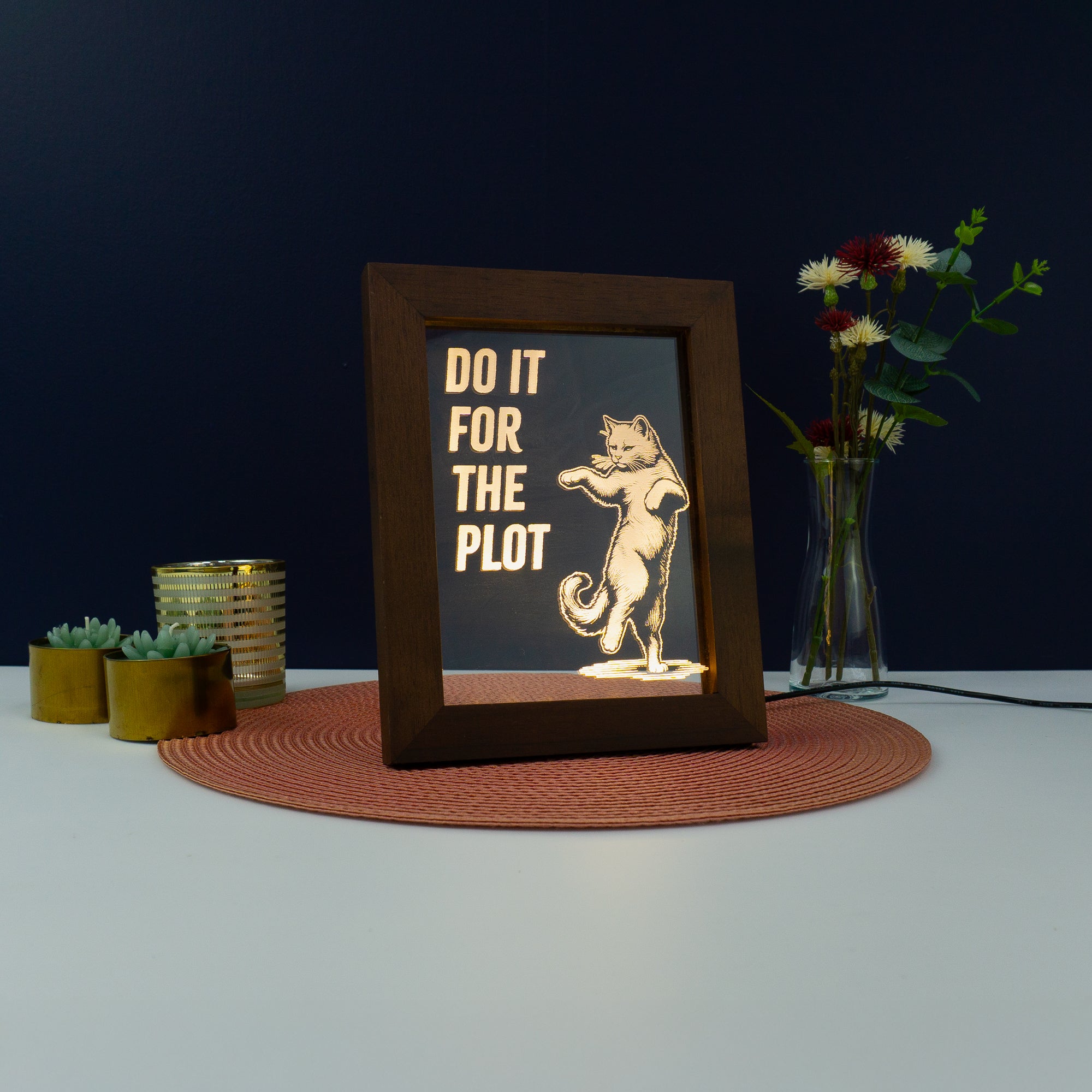 Decorative home funny pop art Do it for the plot. Light up LED framed sign