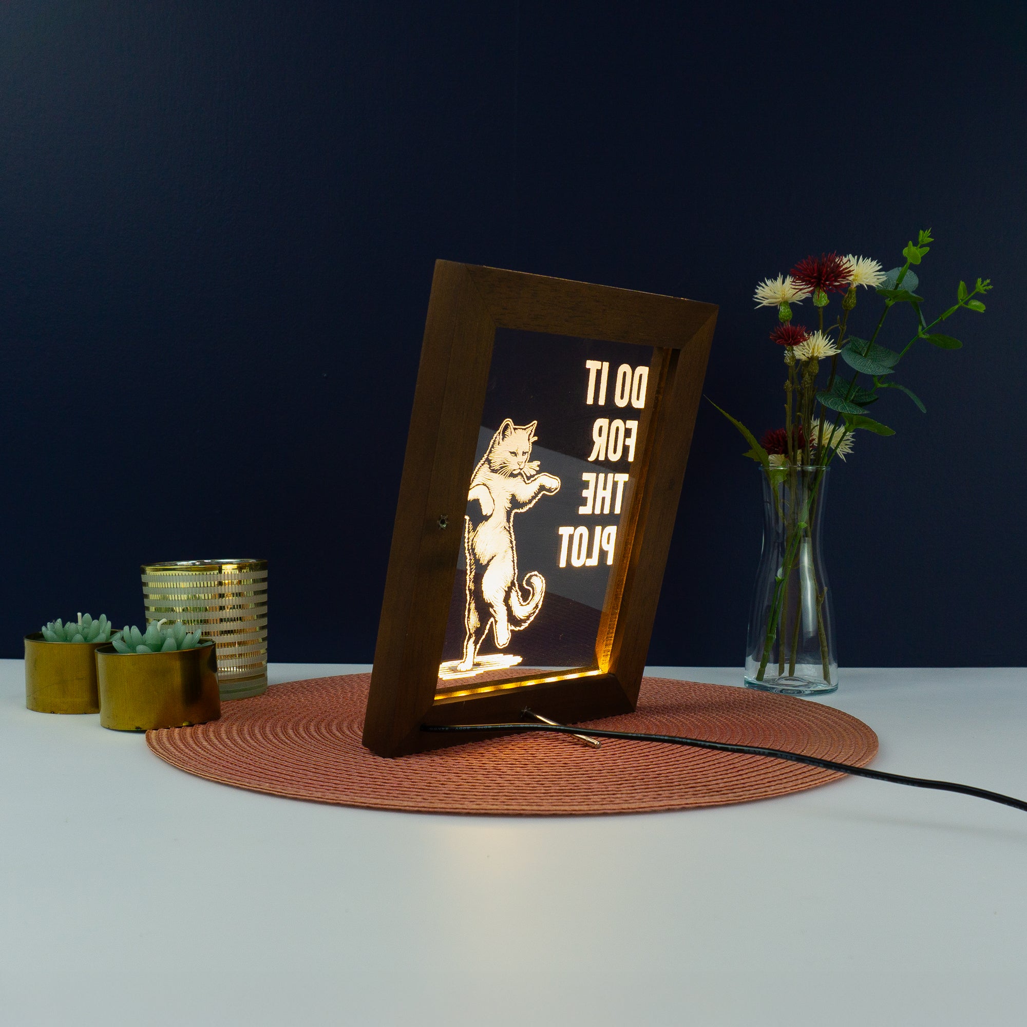 Decorative home funny pop art Do it for the plot. Light up LED framed sign