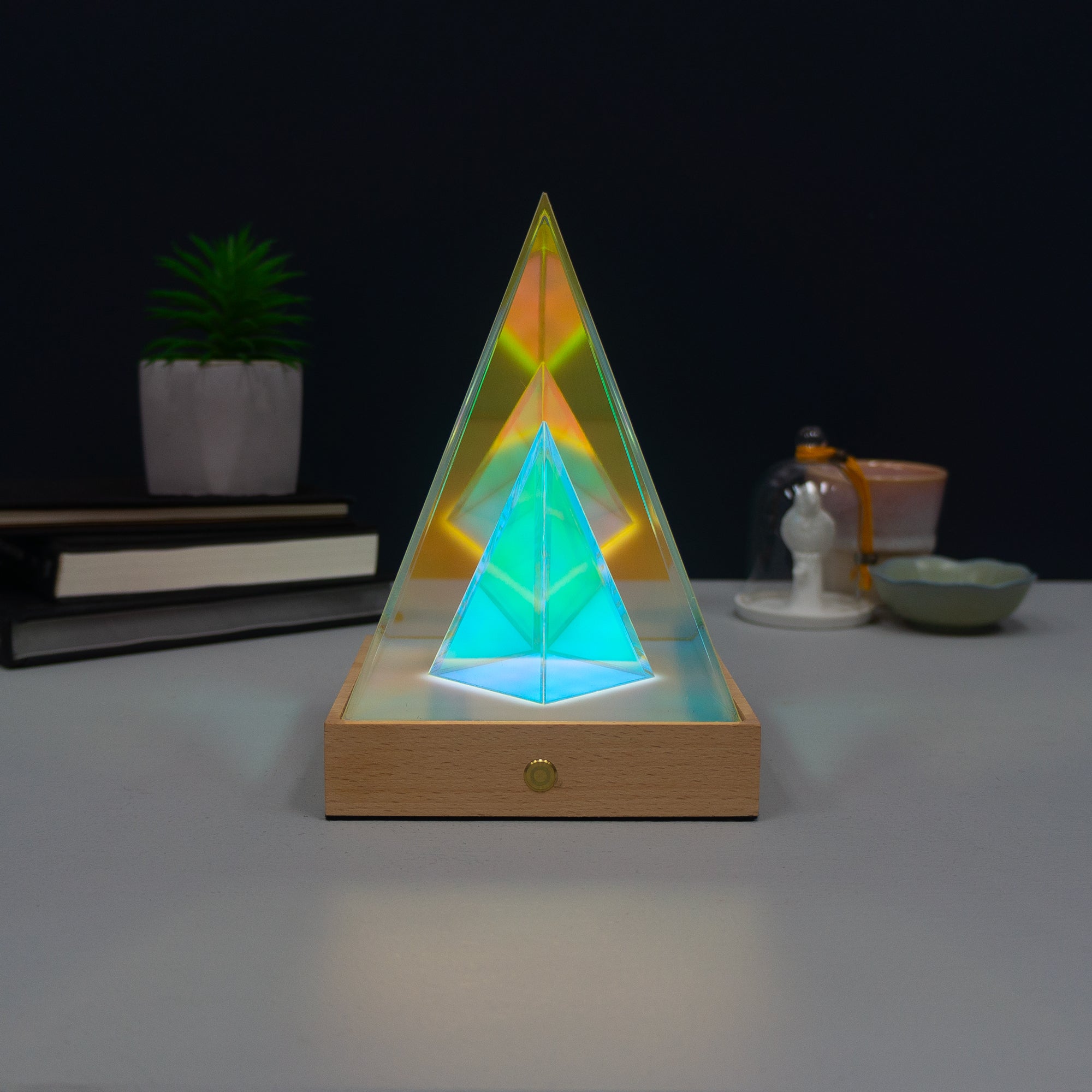 Multi colour iridescent desk lamps