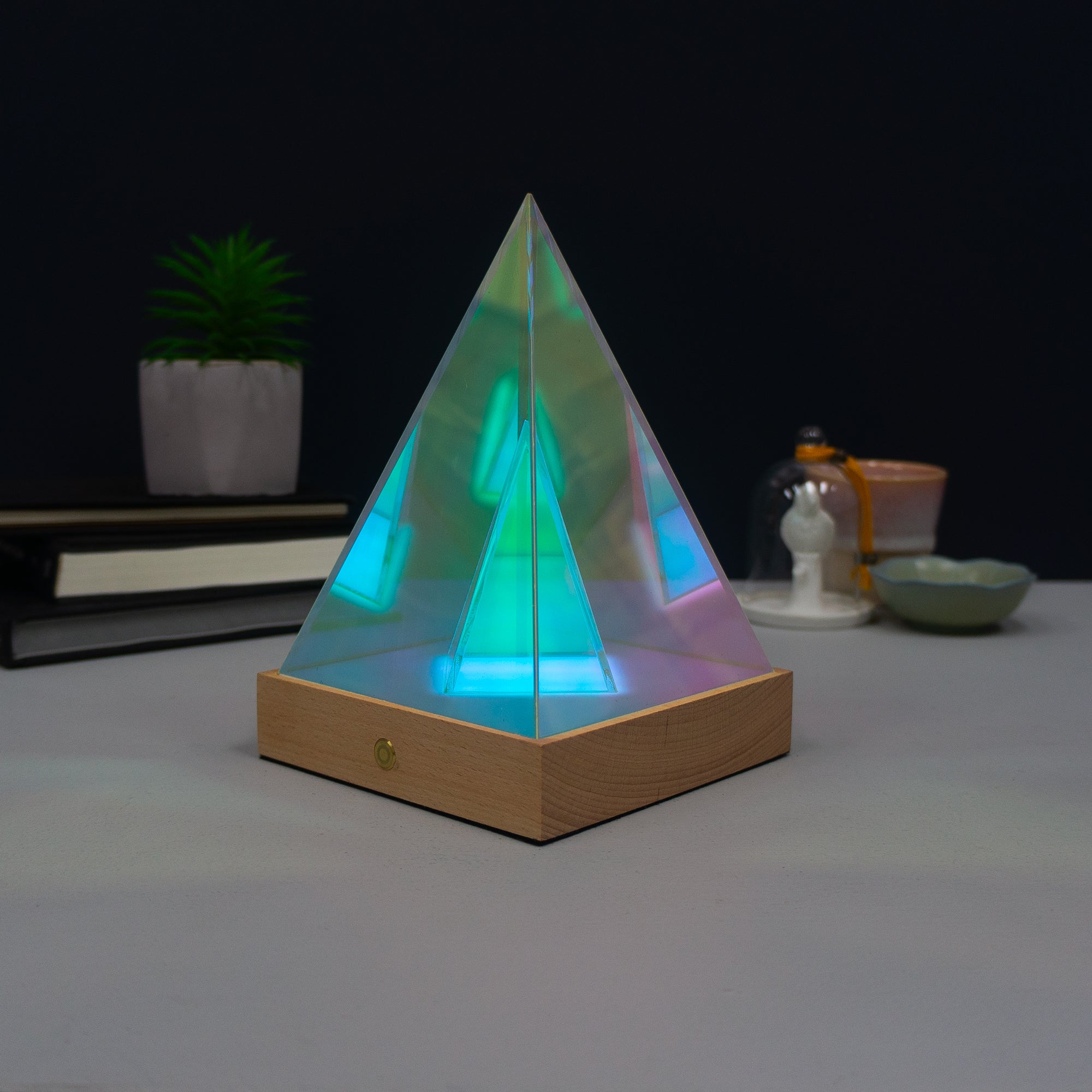 Multi colour iridescent desk lamps