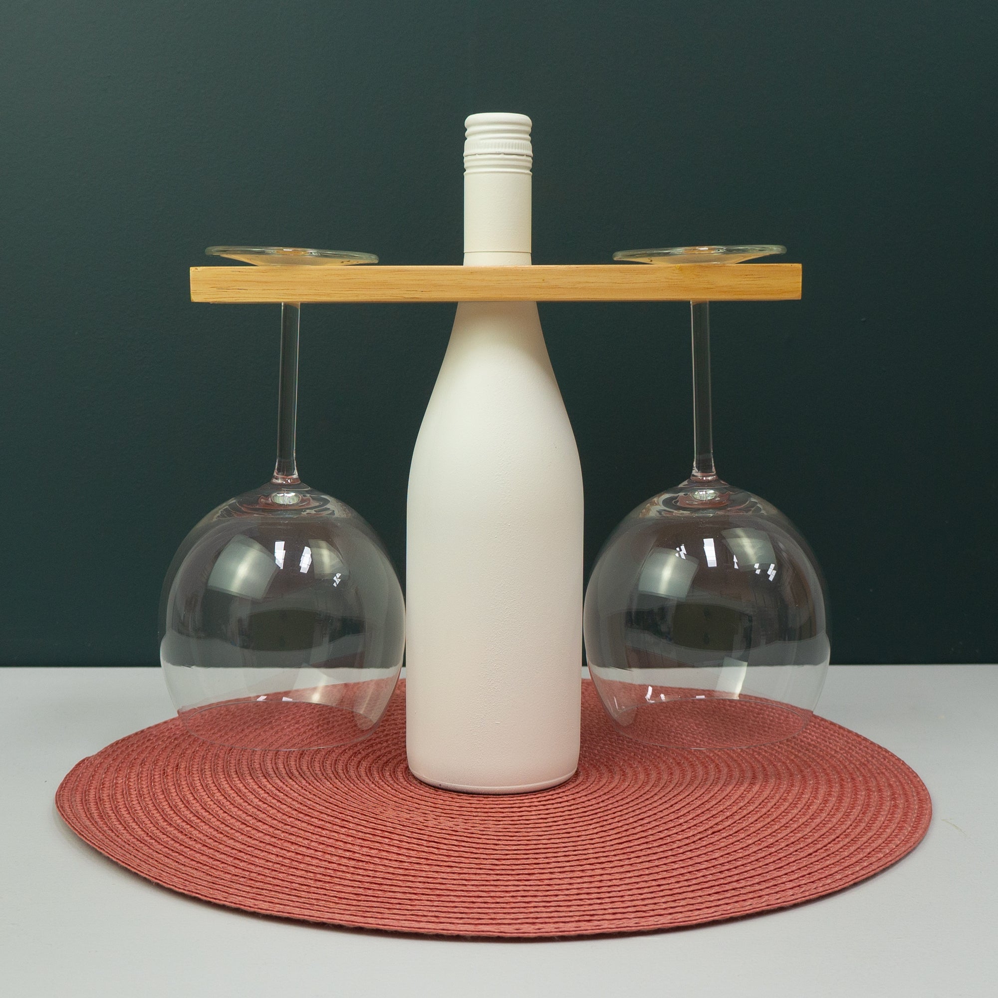 Twin wine glass and bottle holder