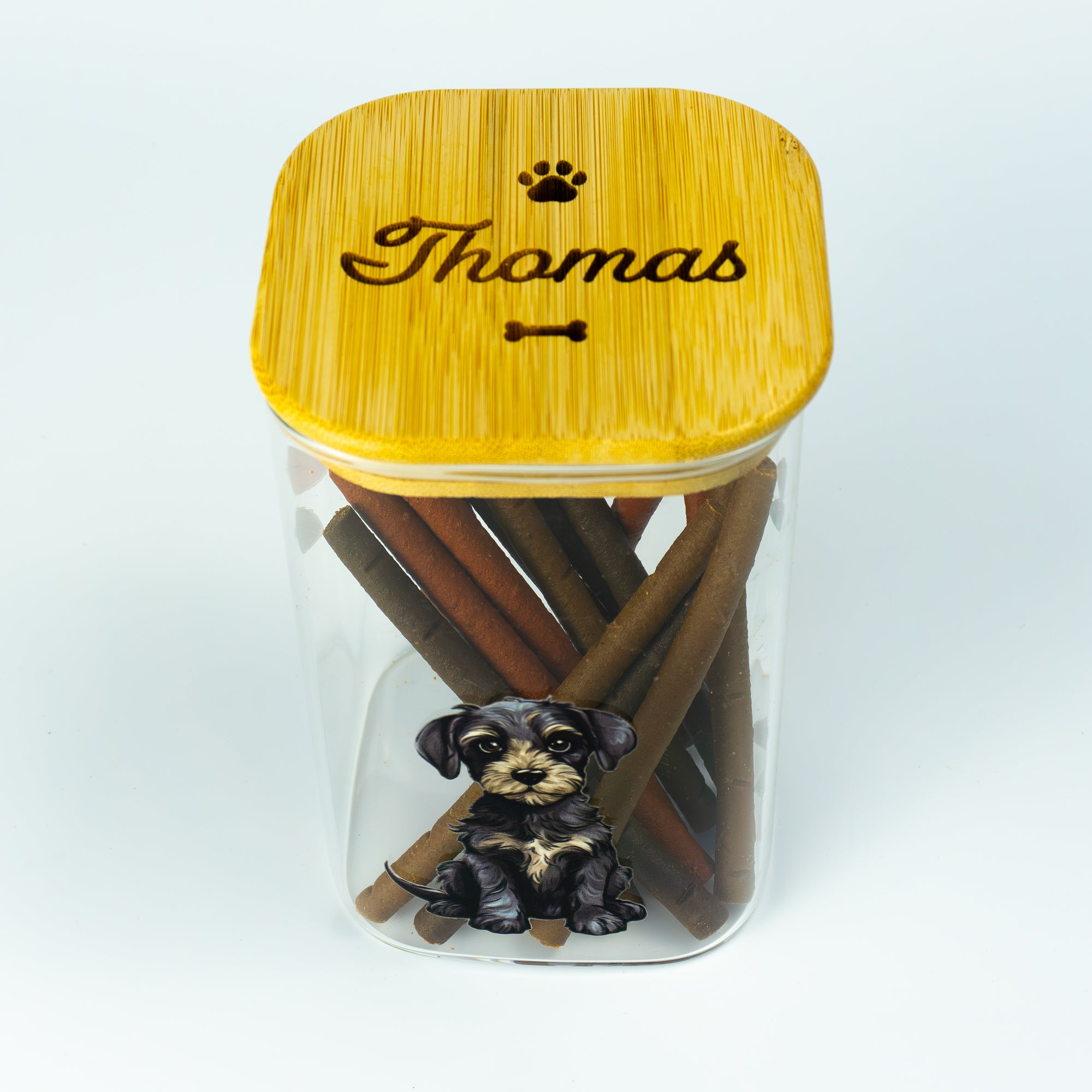 Personalised Doodle dog food jar