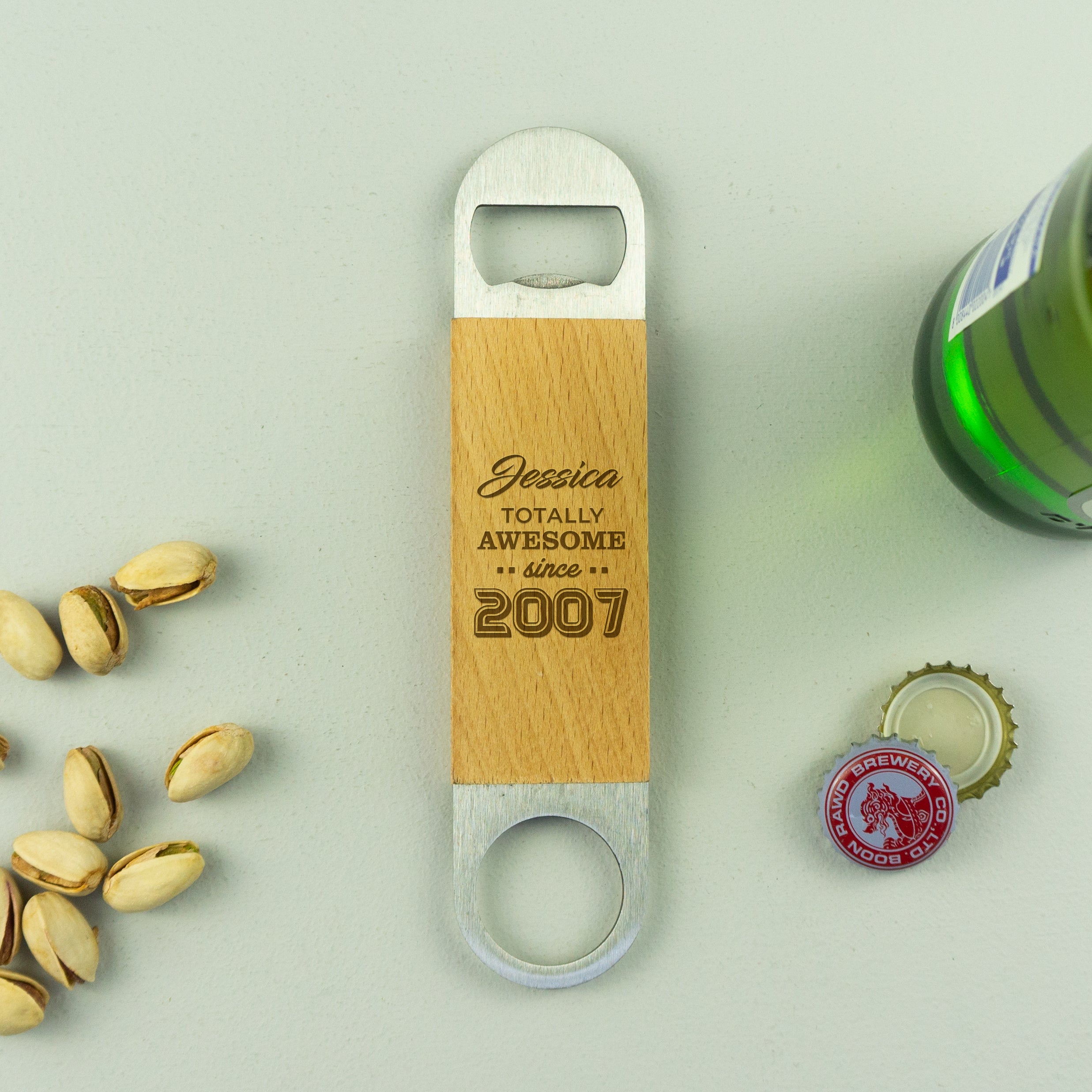 Personalised 18th Birthday Gift. Custom engraved slate drinks coaster, lighter or beer bottle opener