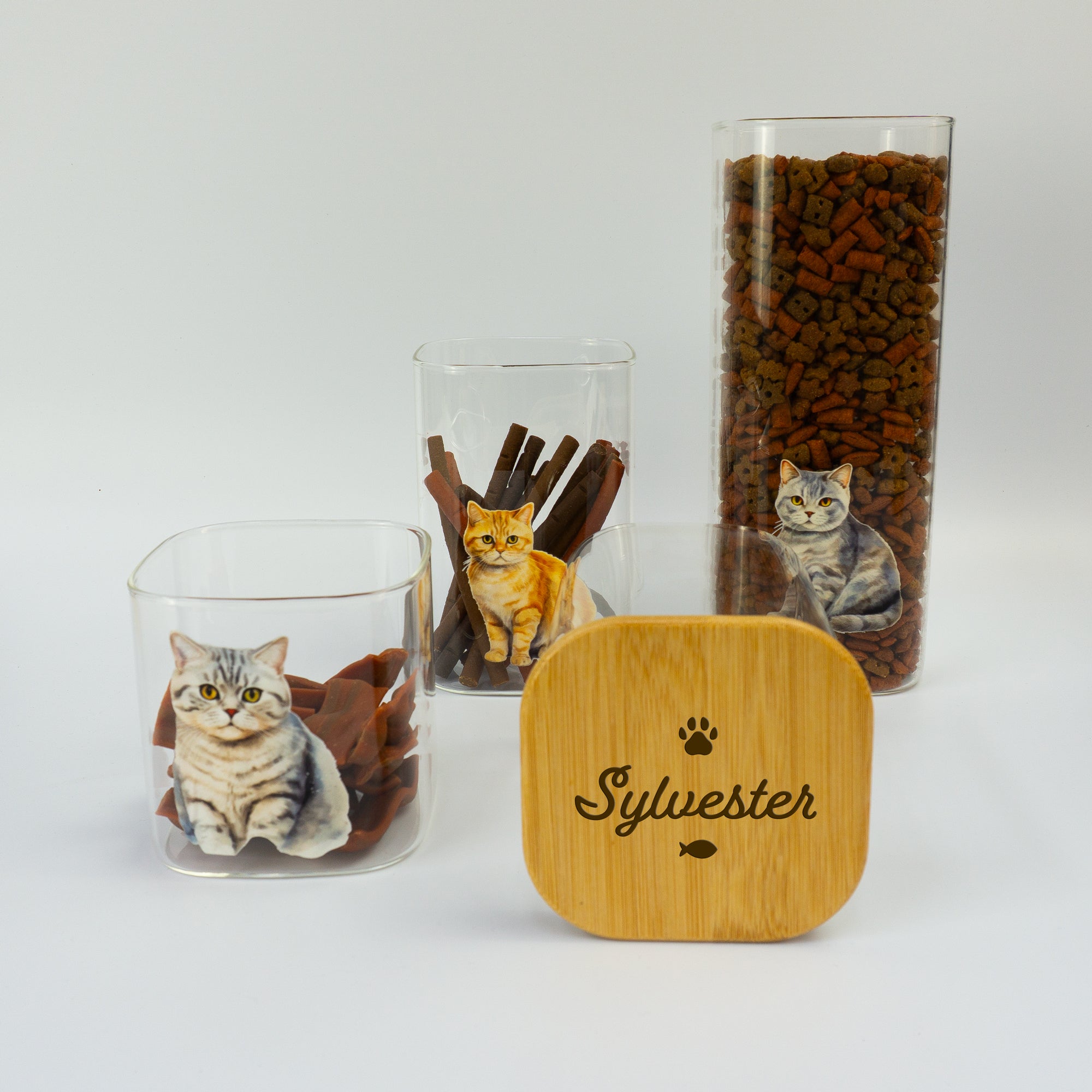 Personalised British Shorthair cat treat jar