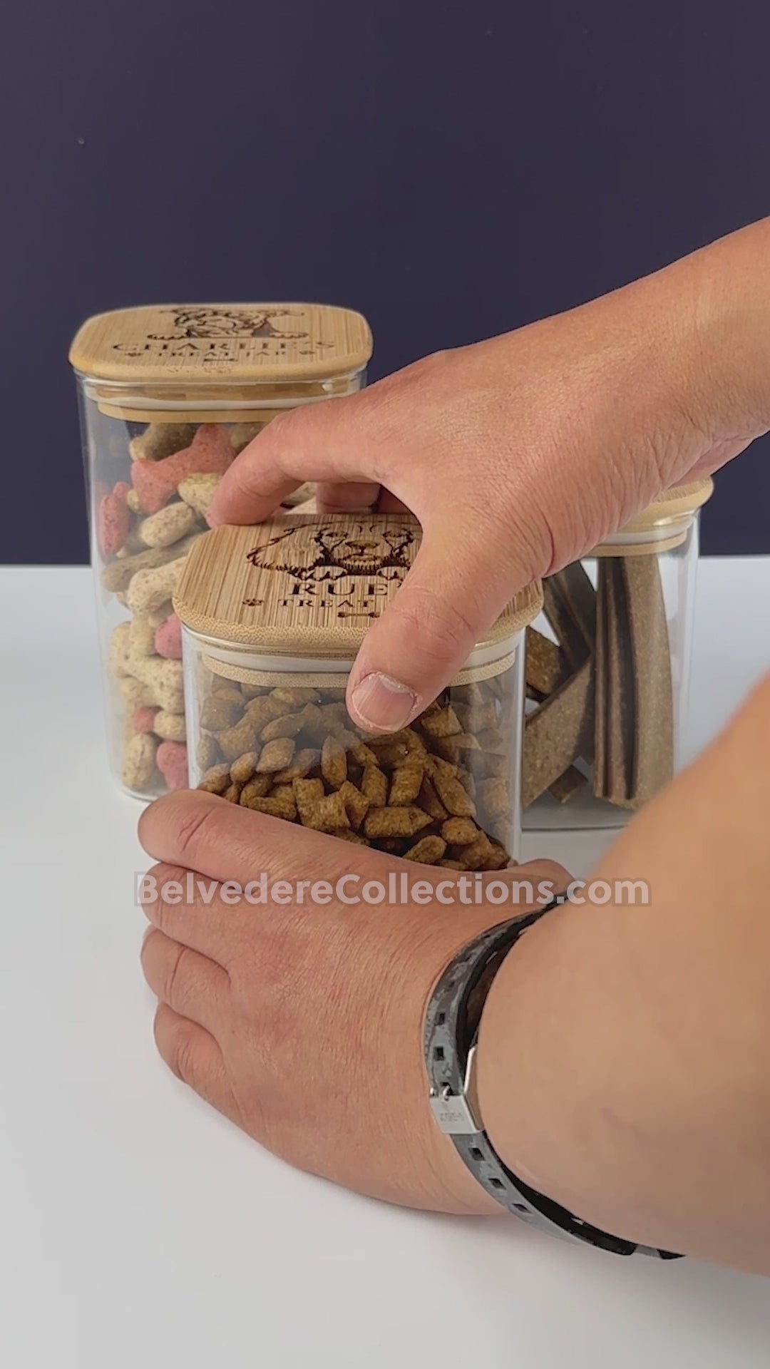 Personalised dog treat glass jar