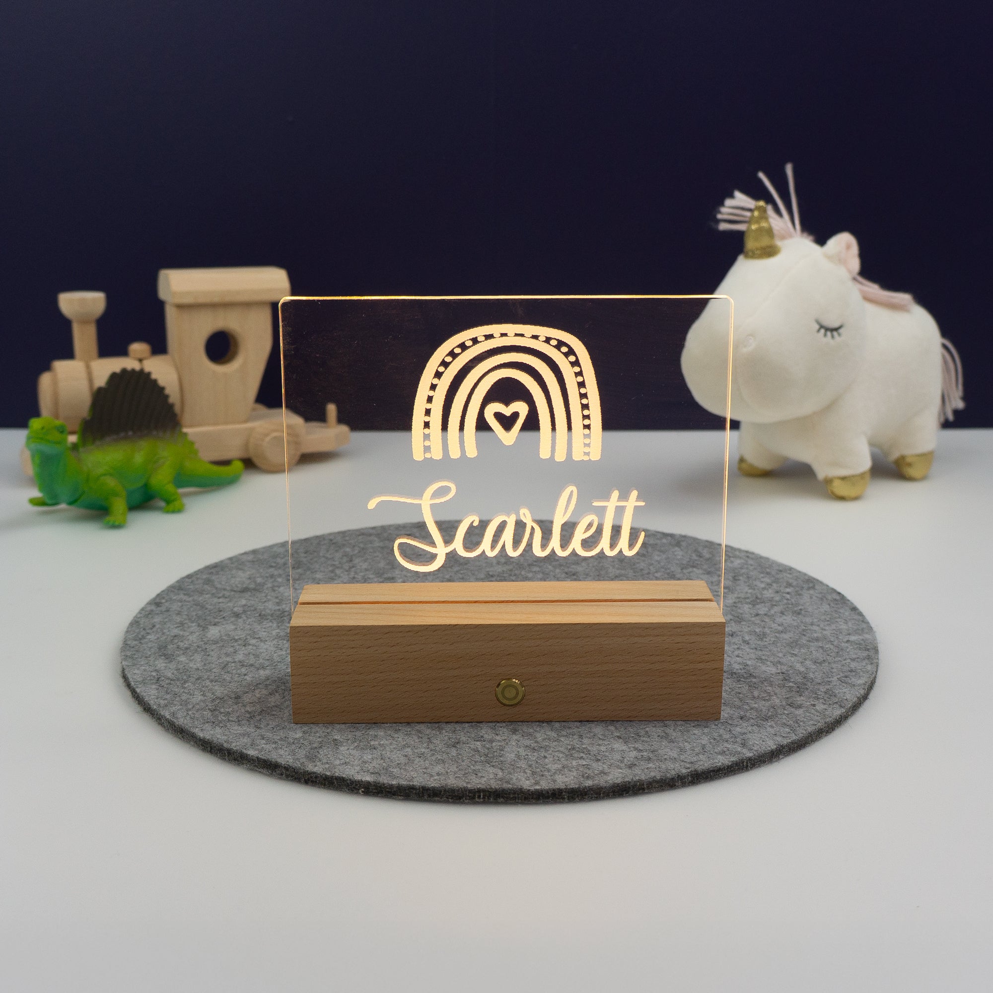 Personalised light up rainbow child's name sign