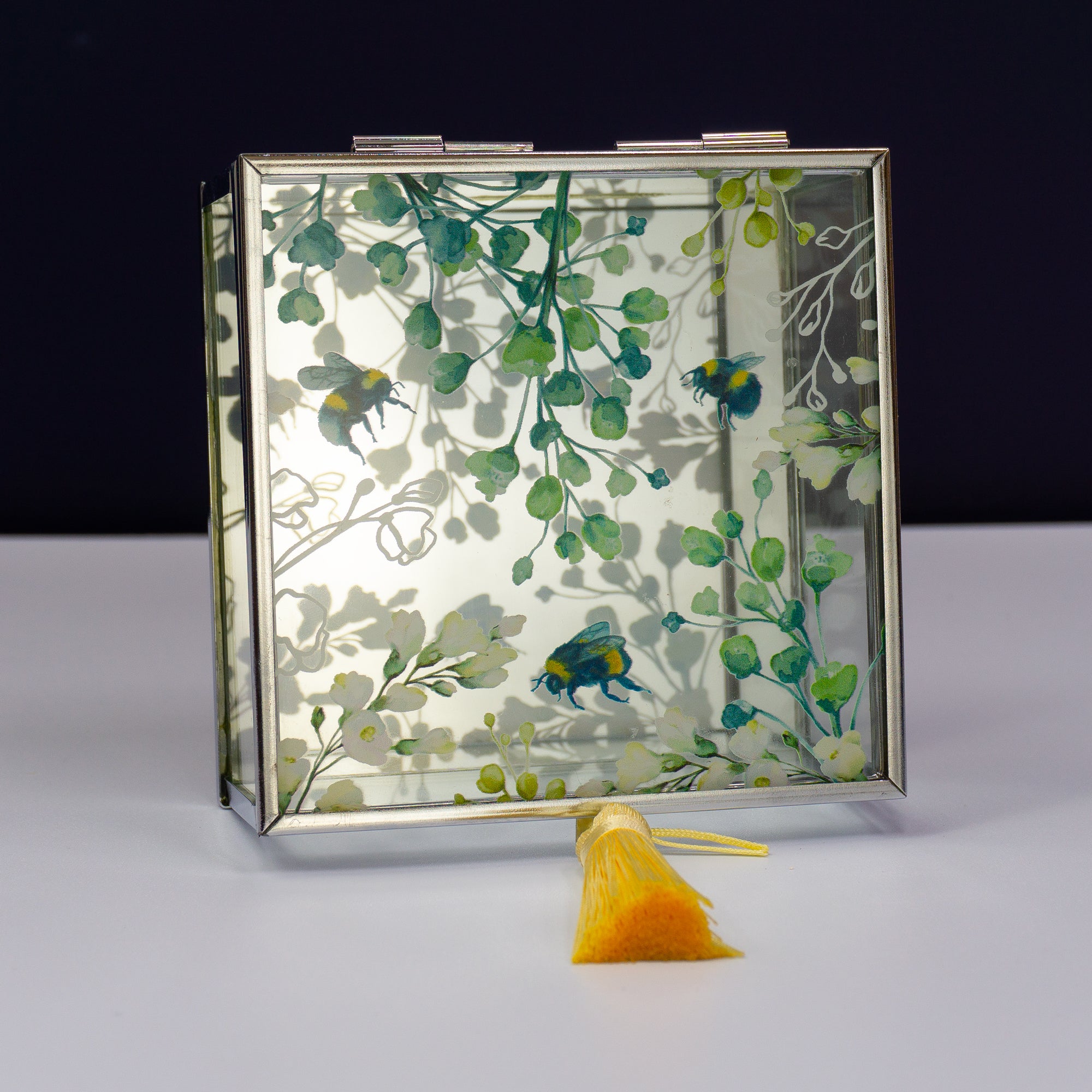 Personalised square glass trinket box