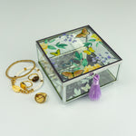 Personalised square glass trinket box
