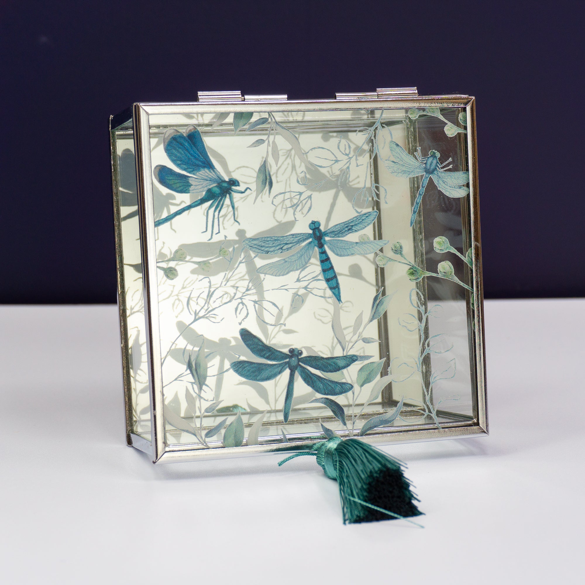 Personalised square glass trinket box