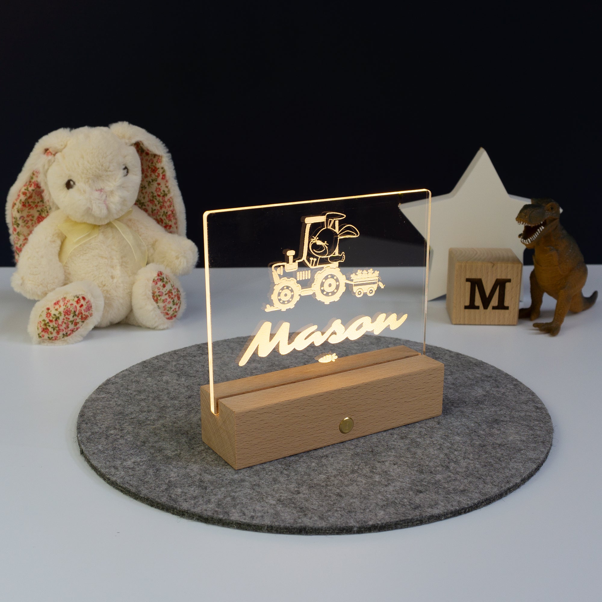 Personalised farmer tractor LED name sign