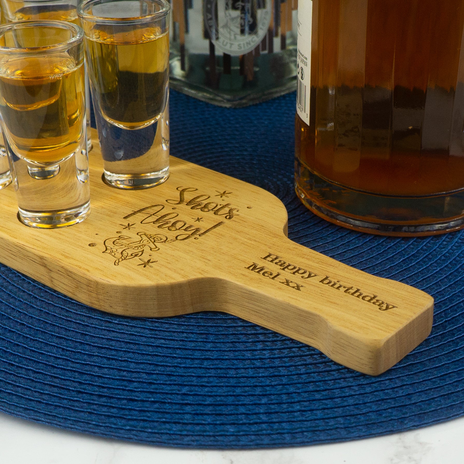 Shot board and glasses