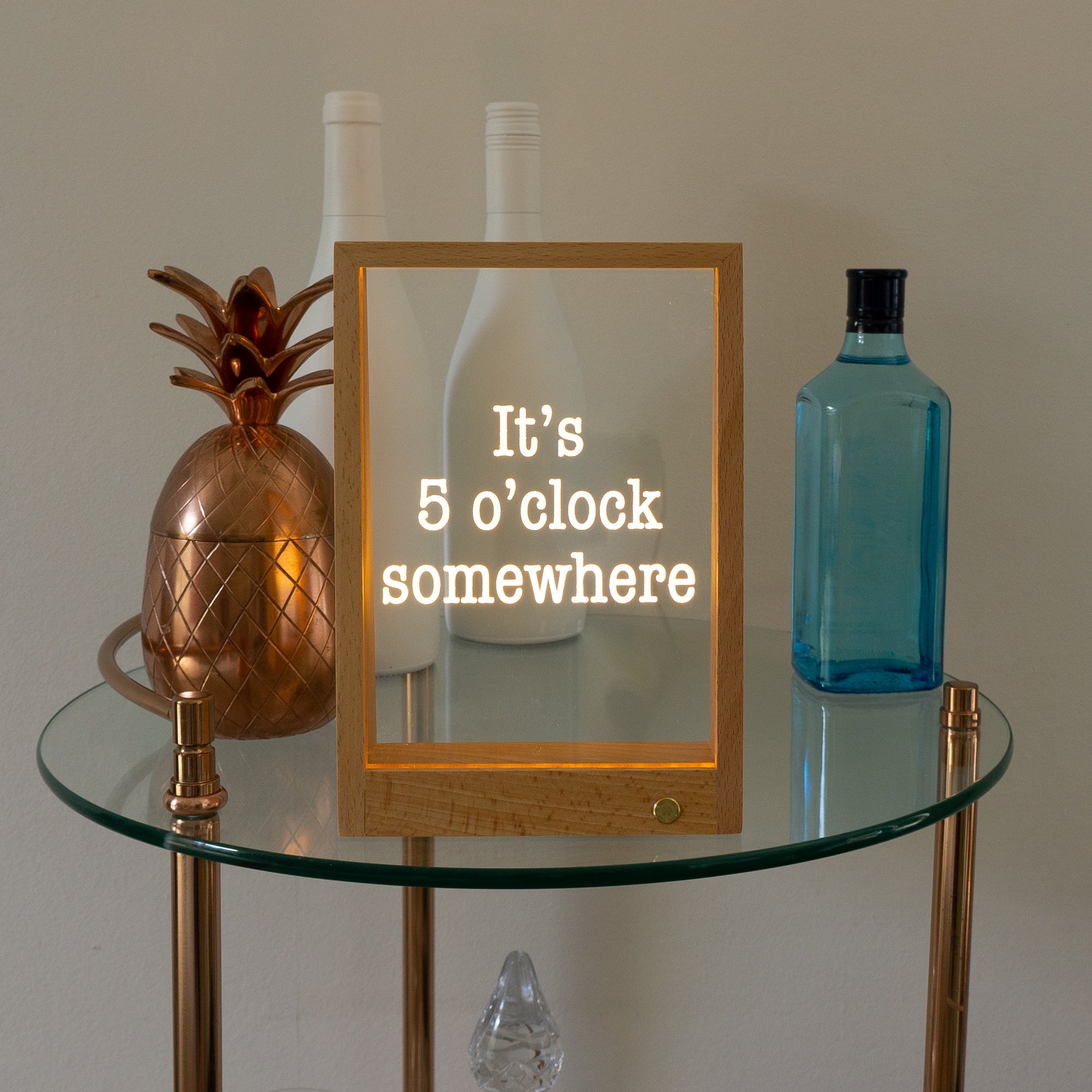 Wireless It's 5 o'clock somewhere light up LED quote sign