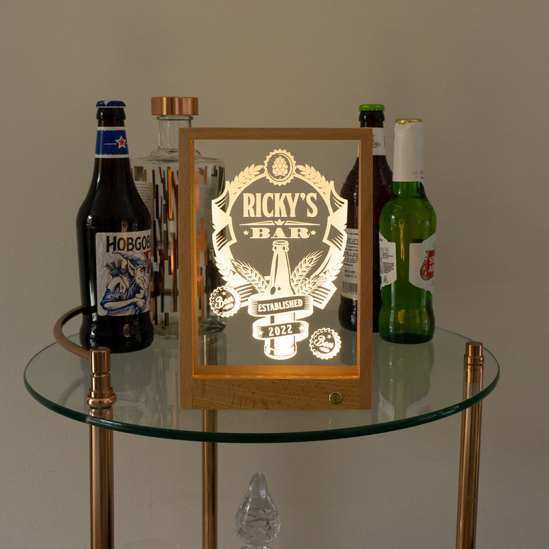 Wireless craft beer home bar light up LED sign