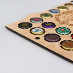 Beer bottle cap display board