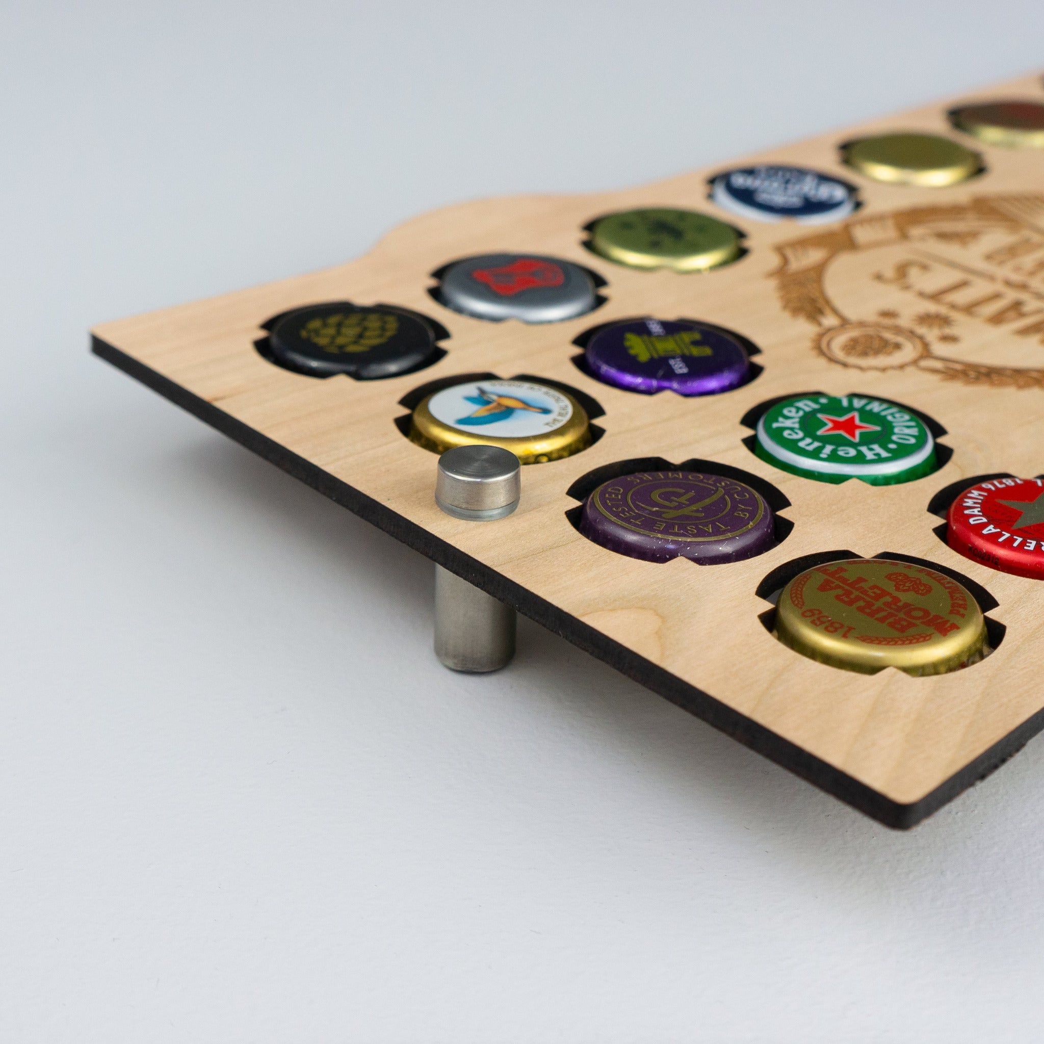 Beer bottle cap display board