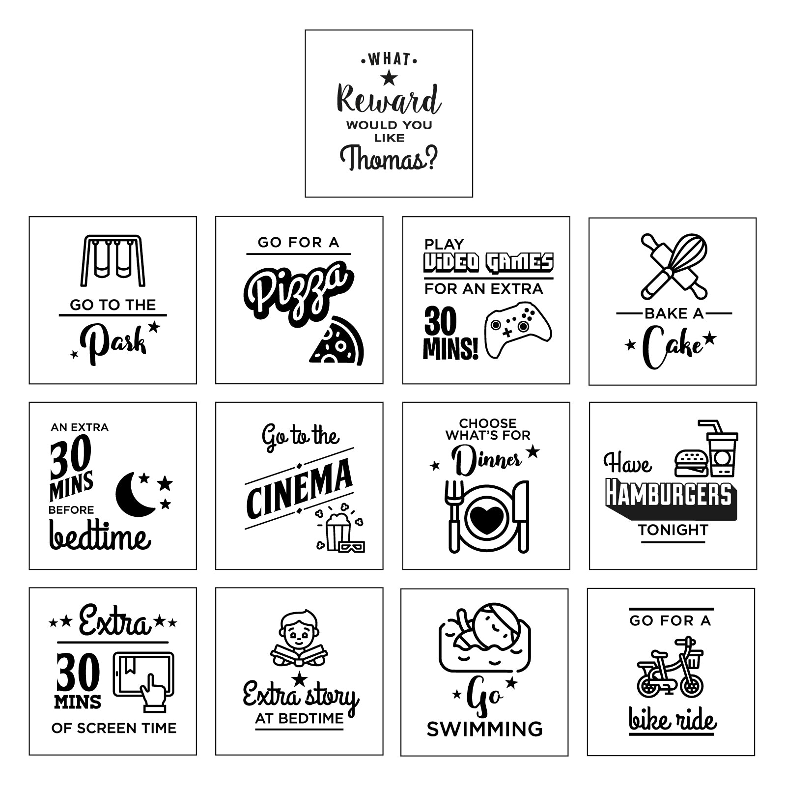 Personalised children's treats rewards dice