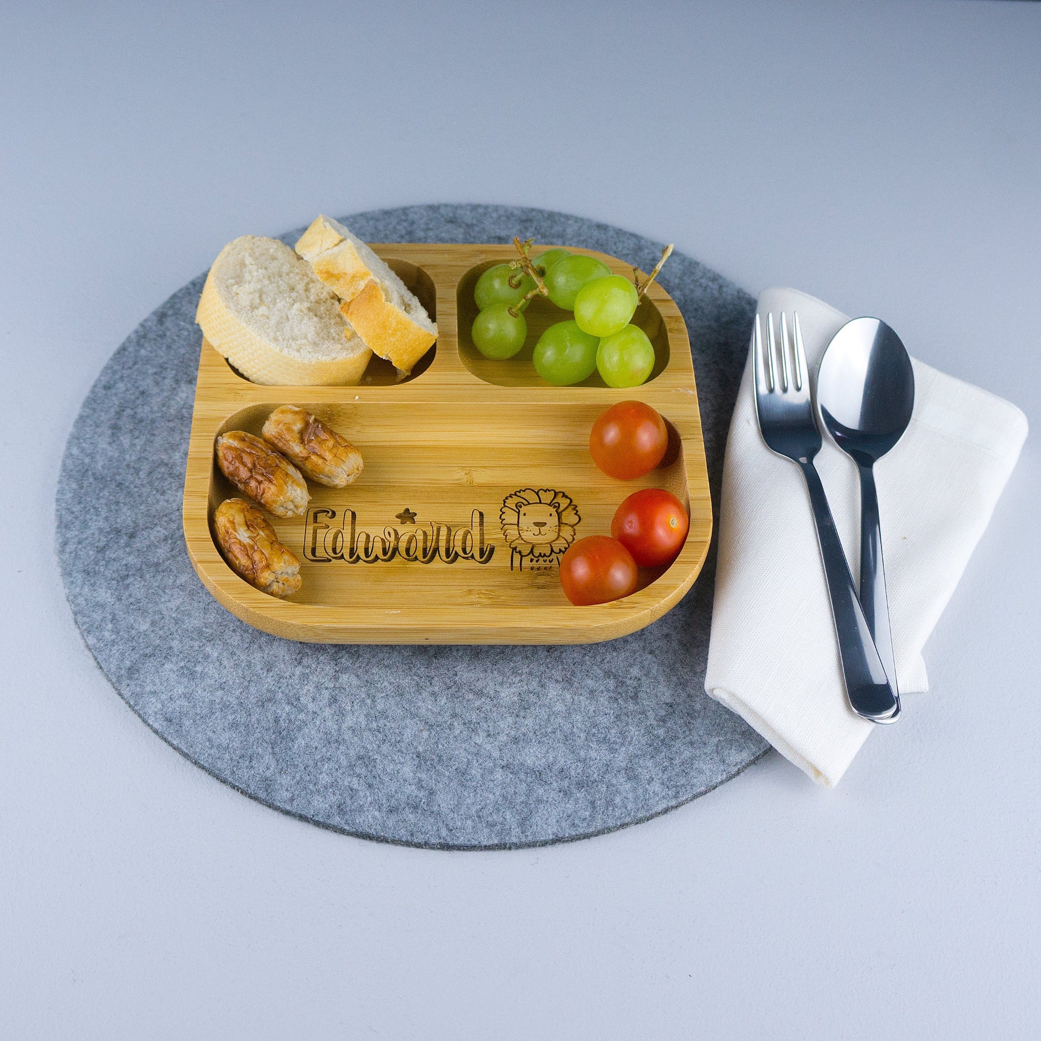 Children's bamboo food platter