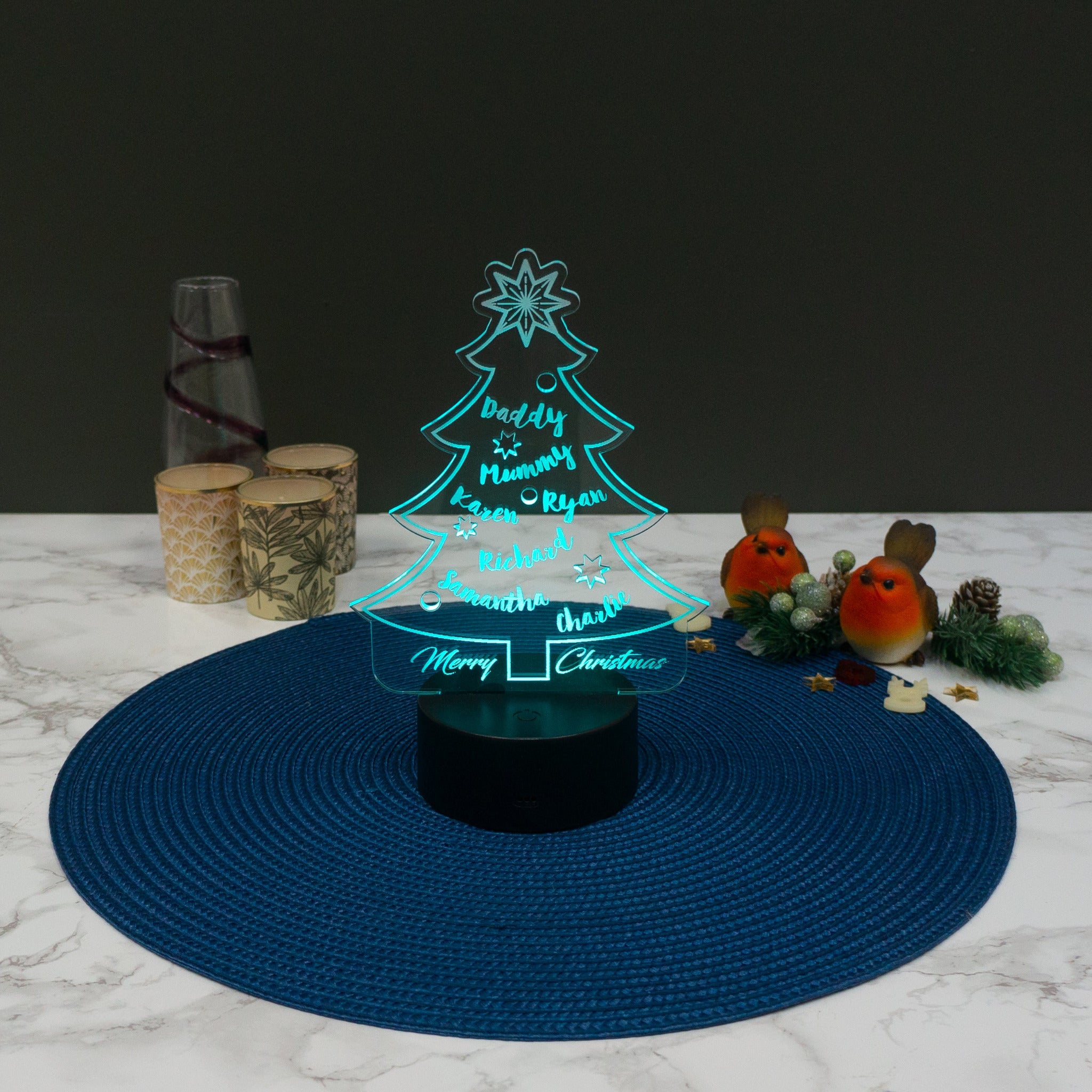Personalised Christmas tree multi LED sign