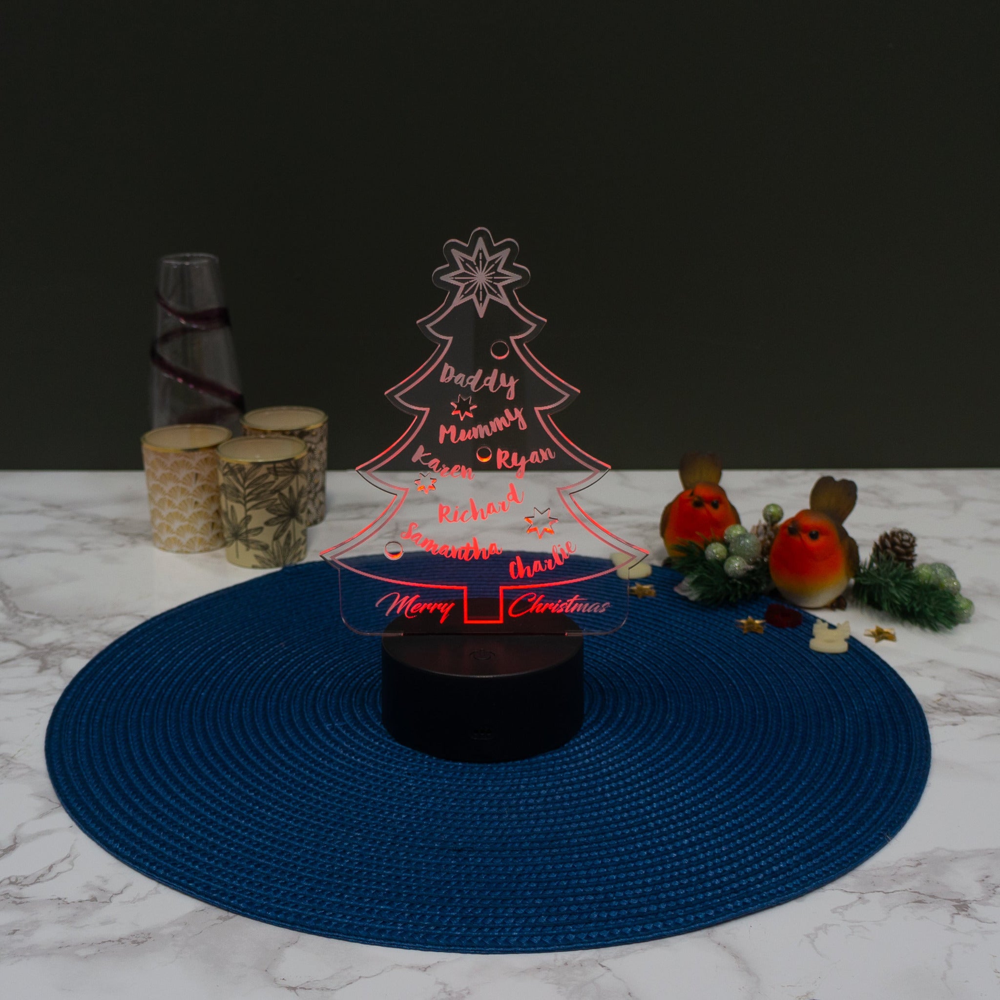 Personalised Christmas tree multi LED sign