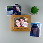 Oak photo memory box for couples