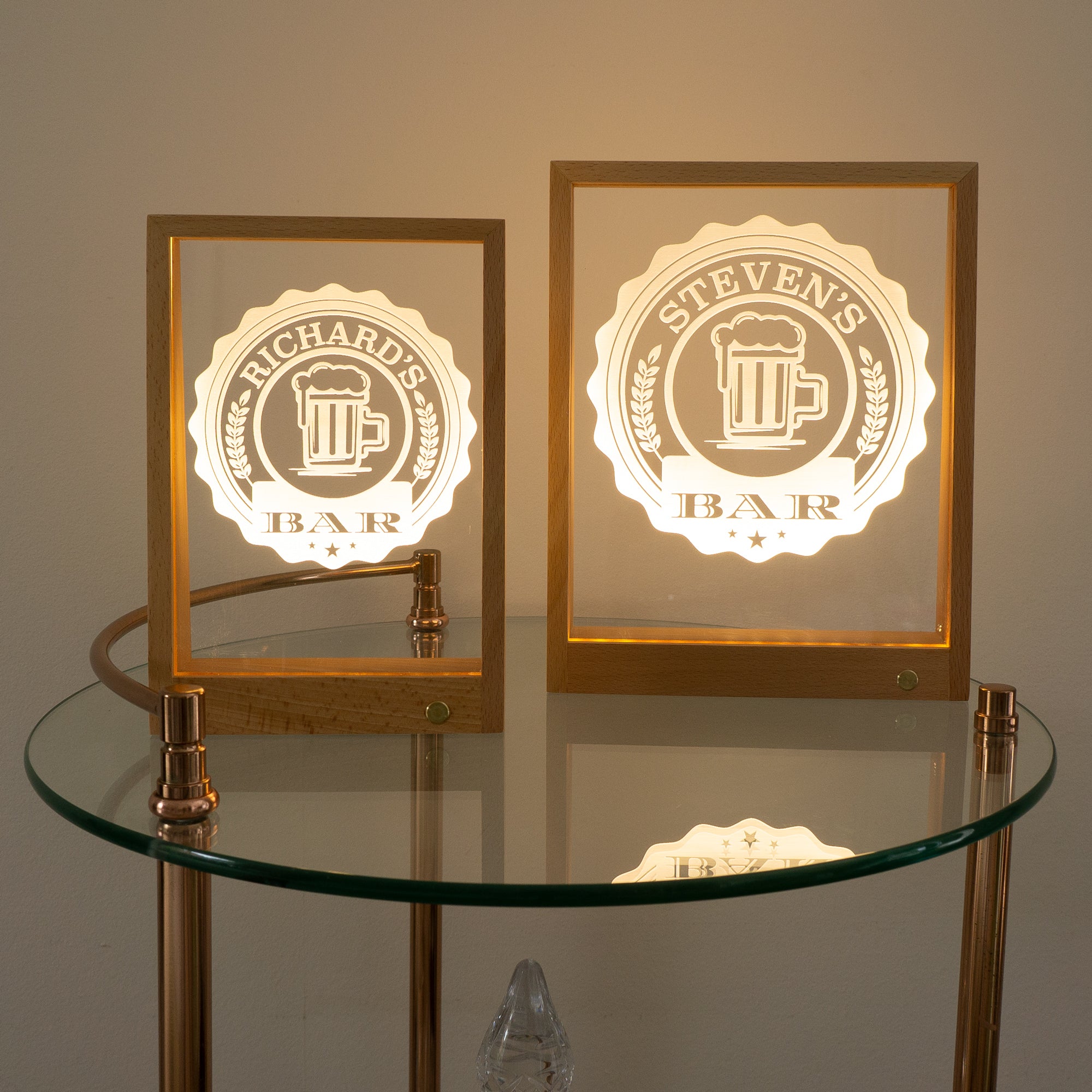 Wireless personalised home bar light up LED sign