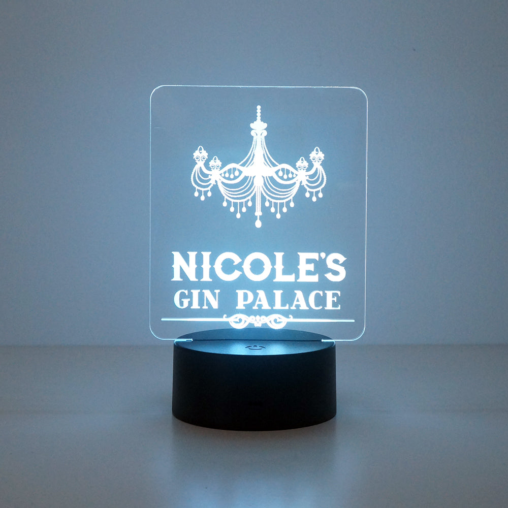 Gin palace multi colour LED sign