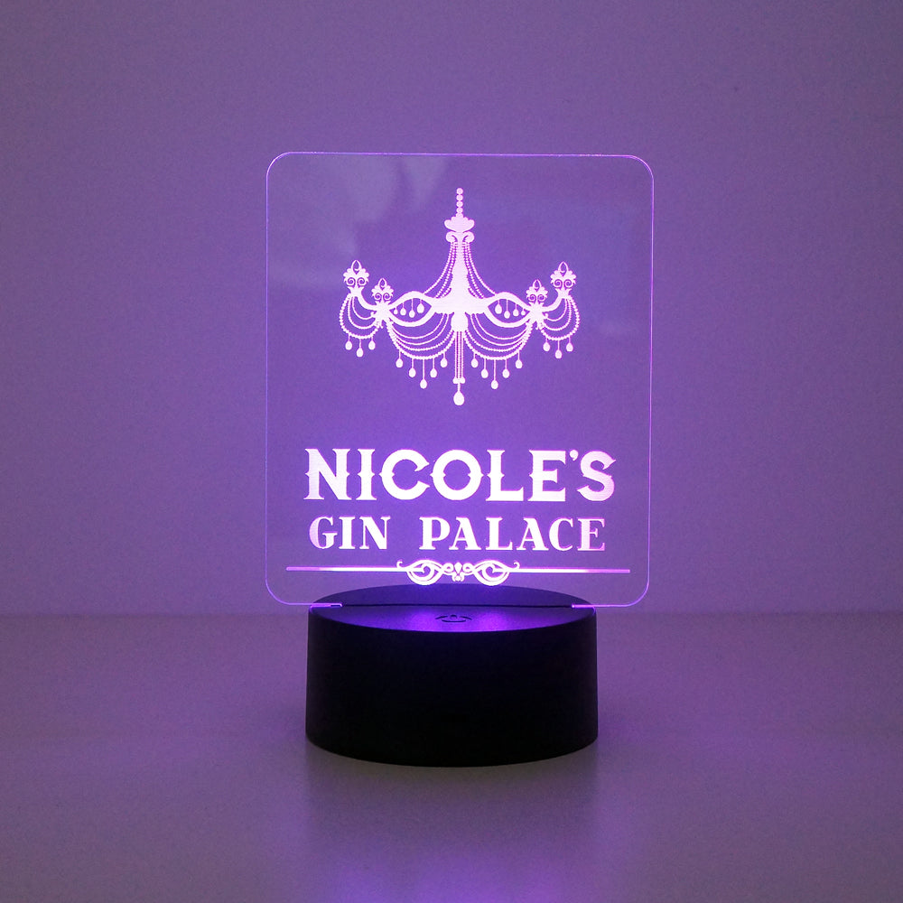 Gin palace multi colour LED sign