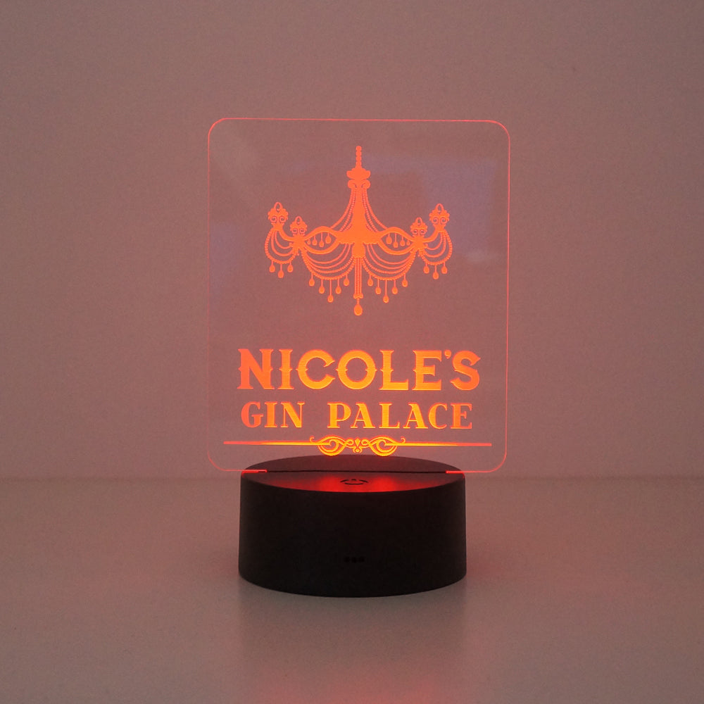 Gin palace multi colour LED sign