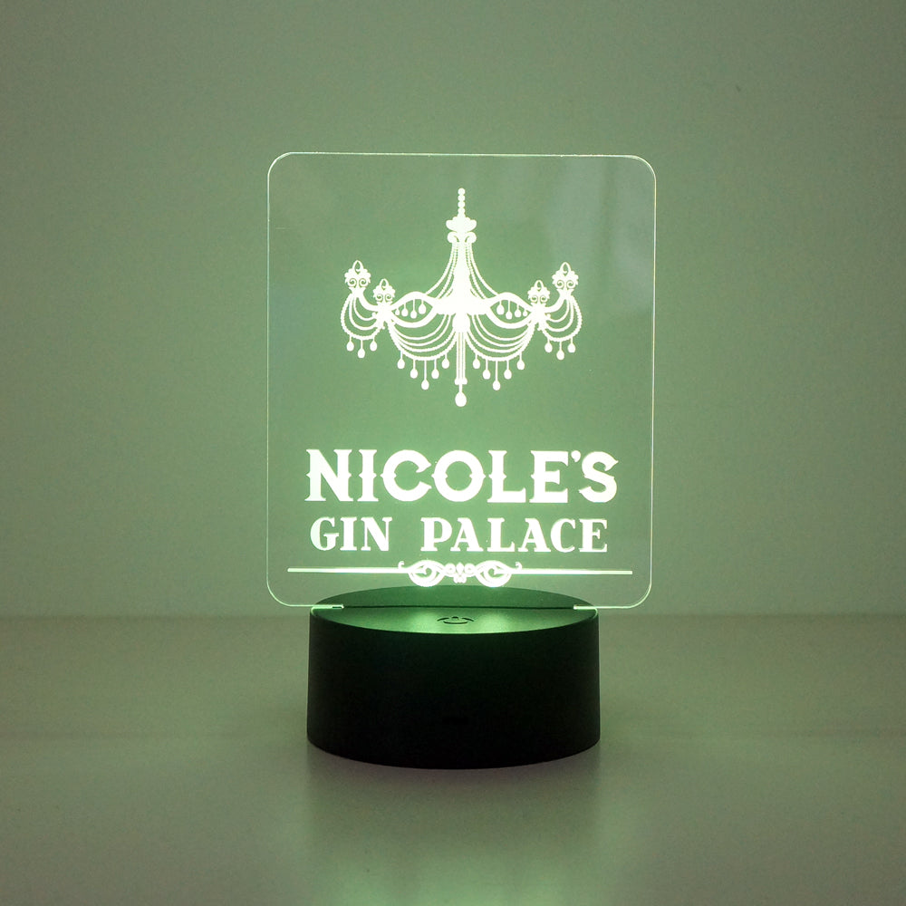 Gin palace multi colour LED sign