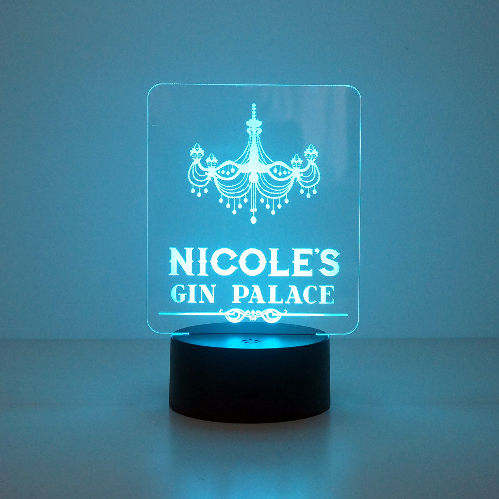 Gin palace multi colour LED sign