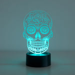 Multi colour sugar skull LED sign