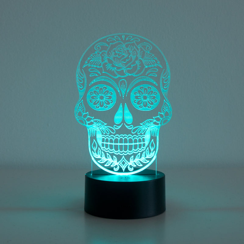 Multi colour sugar skull LED sign