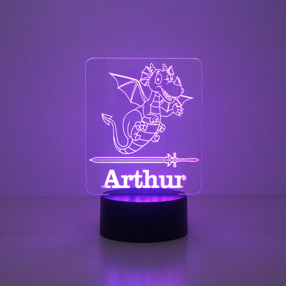 Children's dragon multi colour LED sign