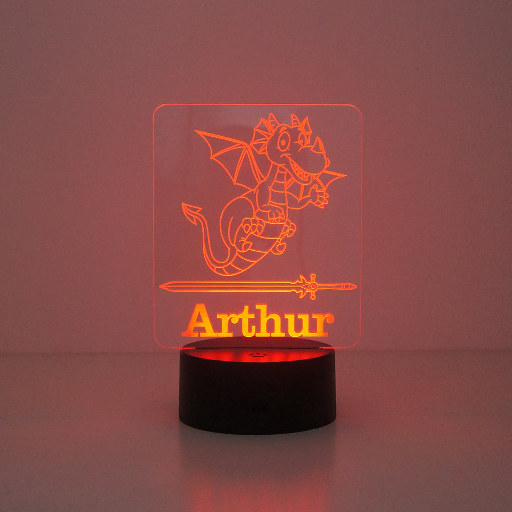 Children's dragon multi colour LED sign