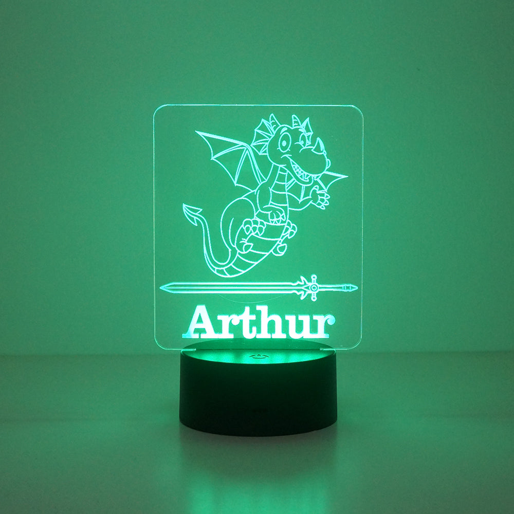 Children's dragon multi colour LED sign