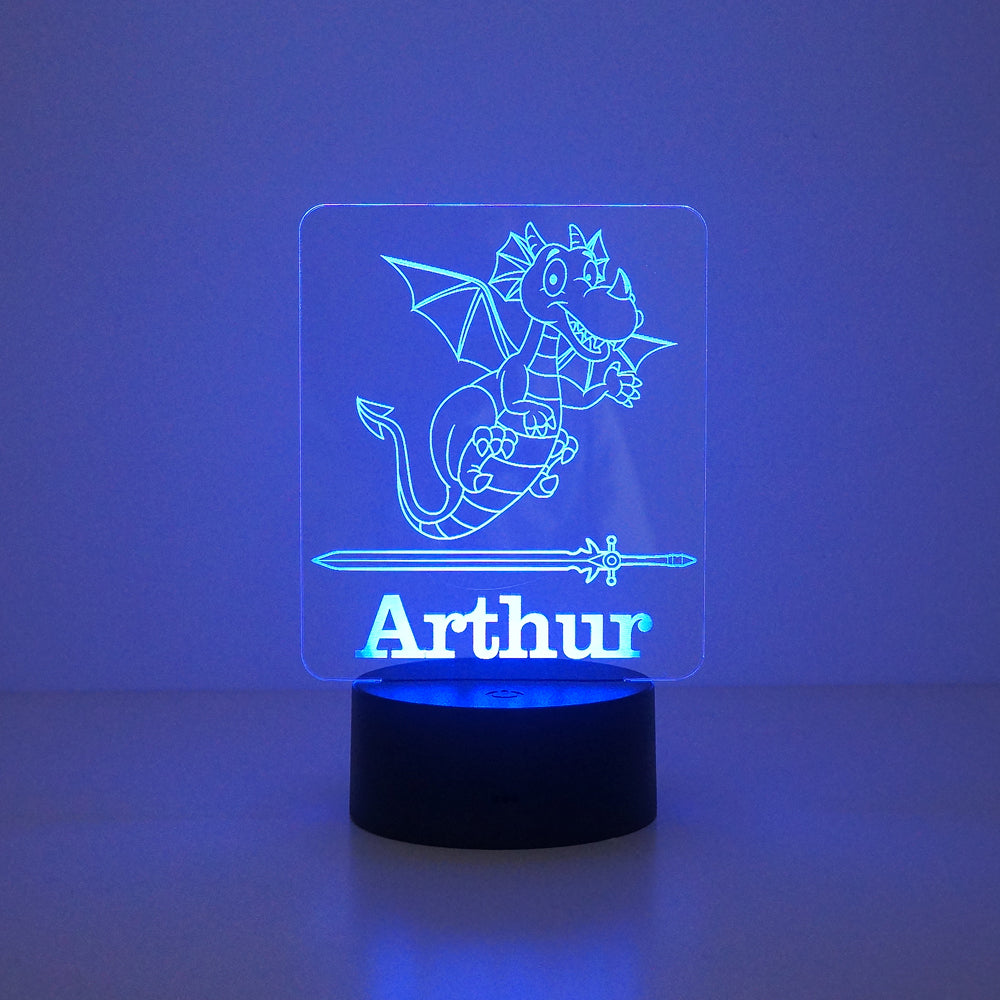 Children's dragon multi colour LED sign