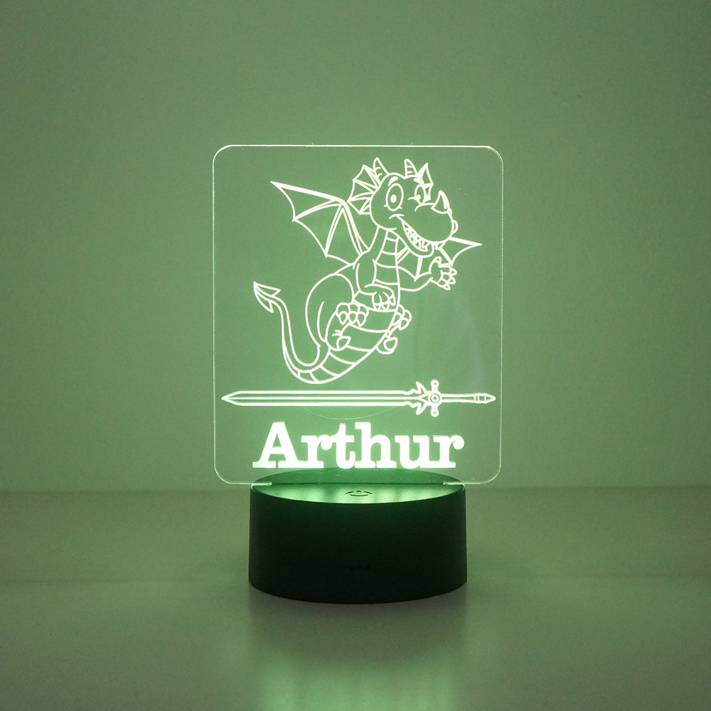 Children's dragon multi colour LED sign
